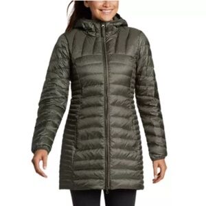 EDDIE BAUER Astoria Olive Green Hooded Down Coat